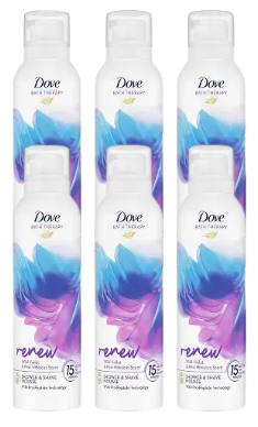 Dove Shower & Shave Mouse Wild Violet & Pink Hibiscus Scent 6 X 200 ml